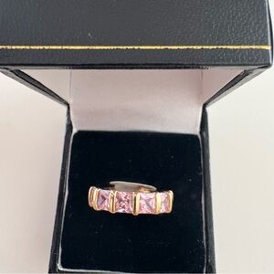 Bomb Party Mod Me Up Ring RG57664 Rose Quartz CZ Gold Plating